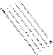 Mikinona 5pcs Facial Cleansing Tool Set Kit Blackhead Extraction Tool Removal Needle Remover Storage Case
