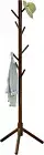 Sturdy Wooden Tree Coat Rack Stand, Adjustable Free Standing Hall Coat Tree with