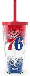 Tervis NBA Philadelphia 76ers - Defend Made in USA Double Walled Insulated Tumbler Travel Cup Keeps Drinks Cold & Hot, 24oz with Straw Lid, Classic