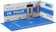 Simulation 1/24 Parking Parking Lot Scene Car Display Miniature Scenes Decor Layout Models Miniatures Garage for Sand Table Gifts Decoration, Blue