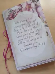 Junk Journal Blank Booklet "FAITH 2" Scripture Quotes LG 8.5"x5.5" 40pgs