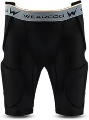 [WEARCOG] Gladiator Youth & Adult Football Girdle with pads for Men's & Boy's, 5 Padded Integrated Football Pads with Hip, Tail, Thigh Pads and Cup Pocket