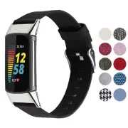 StrapsCo Nylon Canvas Watch Band Strap for Fitbit Charge 5