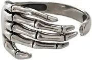 Skull Hand 925 Sterling Silver Open Adjustable Band Ring for Women Skeleton Ring