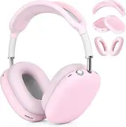 Filoto Case for Airpods Max Headphones, Ear Pad Case Cover/Ear Cups Cover/Headband Cover for AirPods Max (USB-C/Lightning)(2024/2020), Silicone Cover for Apple Airpod Max, Accessories Cases(Pink)