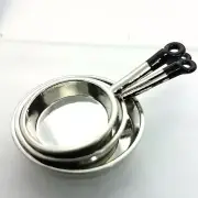 Doll House Accessories 1:12th Miniature - Mini Set of 3 Silver Frying Pans