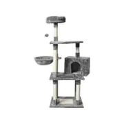 Pawz Cat Tree Scratching Post Tower w/ Condo House 130CM Grey