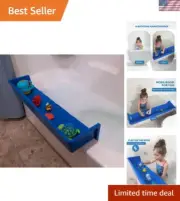 Bathtub Splash Guard Play Shelf Area -Toy Tray Caddy Holder Storage - Suction...