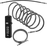 Cable Combination Lock, Cable Rope Password Lock, Wire PadlockPortable Wire Padlock Resettable Bicycle Safety Cable Lock for Cabinet Handle Gym Lockers (Black)