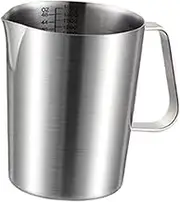 Perfk Milk Frothing Pitcher Stainless Steel Measuring Cup Cafe Tool, Stainless Steel Latte Art Cup for Home Cappuccino