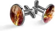 [Generic] Men's Cufflinks, Abstract Cloud Colorful Smoke Cuff Links for Men, Classic Cufflinks Black for Suit Shirt Wedding Business Birthday Jewelry Gift