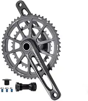 Bicycle Crankset, 170mm GXP Hollow Integrated Road Bike Crank Arm Set 50-34T 52-36T 52-42T 53-39T Double Chainring Crankset with Bottom Bracket Fit for Mountain Road Bike