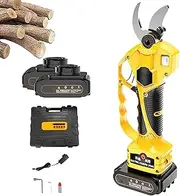 Electric Pruning Shears,Cordless Branch Pruner 40mm Cutting Diameter,Tree Branch Pruner Lithium Battery Powered,2 Pcs 21v Lithium Battery,Titanium Plated Sk5 Blades,220v