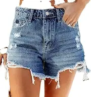 [Generic] Women's High Waisted Ripped Stretchy Denim Hot Short Summer Jean Shorts