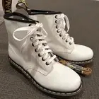 NEW DR MARTENS White Leather Boots 39/6/8 $320 DOCS SELLOUT SALE!