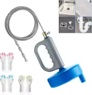 Snake Drain Hair Removal Tool - 23FT Reusable 72A Carbon Steel Drain Snake Hair