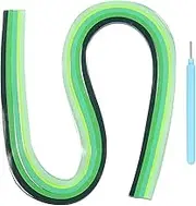uxcell Paper Quilling Kit, 21.3 Inch 5mm Paper Quilling Strips with Blue Pen for Beginners DIY Hand Crafts Teaching Tools Flower Decoration(Green, Pack of 120)
