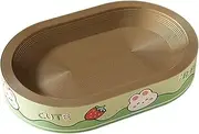 AIMALL Extra-Large Thickened Cat Scratch Board, Oversized Big Mac Oval Corrugated Paper, Grasp-Resistant, Wear-Resistant Cat Nest for Claw Grinding, 55409cm (21.6x15.7x3.54in)