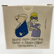 Vintage NOS Russ Mug In Box Behind Every Great Boss... Secretary Gift
