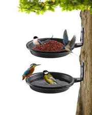 Tree Mounted Bird Bath & Feeder Kit-Heavy Duty Iron Ring Easy Installation on...