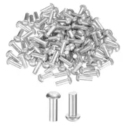 150Pcs Brazier Head Solid Aluminum Rivets, M5 x 14mm Tubular Rivets