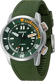 [BERNY] Men's Watch 20ATM Diving Watch Automatic Movement Wristwatch HV600 Hardness Sapphire Glass Comfortable Silicone Watch Band Super Luminous Male Watches