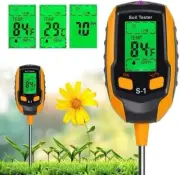 Soil Moisture Meter, 4 in 1 Digital Soil PH Tester with Light, PH, Moisture and