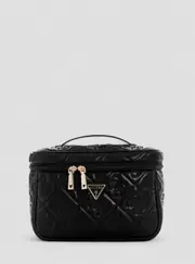 GUESS Black Logo Adelasia Toiletry Train Case
