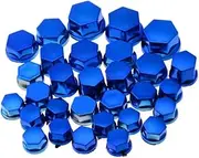 [Generic] Daseeme Nut Caps Hub Screw Protector Proof Bolt Rim 30pcs Motorcycle Screw Cover Colour: Blue