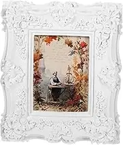 HYTROVE Antique Embossed Photo Frame Vintage Ornate Picture Holder for Home Decor Desktop Display and Wall Mounting for Preserving Precious Memories