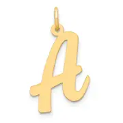 14k Yellow Gold 14k Large Script Letter A Initial Charm
