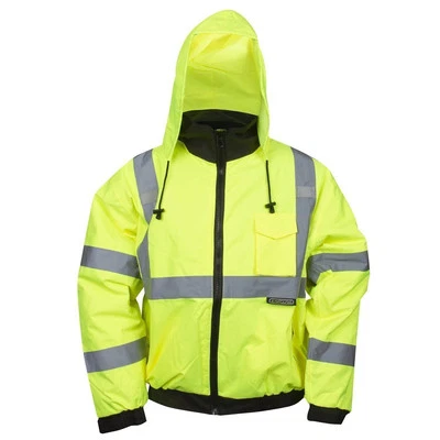 Cordova J221-2XL Reptyle Type R, Class III, Lime Bomber Jacket, PU Coated...