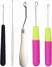 Pack of 5 Different Sizes Latch Hook Crochet Needle Hook Tools for Braid Hair, Scarf Carpet Making and Other Crafts