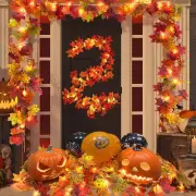 2 Pack Maple Leaf String Lights for Fall Decor, Total 20ft/60 LED Realistic Fall