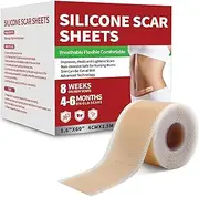 Silicone Scar Tape for Surgical Scars: Medical Grade Scar Gel Sheets for C-Section Tummy Tuck Recovery and Treatment – Reusable Scar Strips for Keloid Burn Acne Scars Removal (4*150cm)