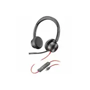 HP Poly Blackwire 8225 Stereo Microsoft Teams Certified USB-C Wired Headset +Usb-C/A Adapter
