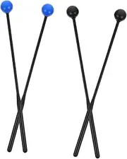 Milisten 2Pairs Rubber Percussion Mallets Lightweight Musical Instrument Sticks for Marimba and Xylophone Durable Design for Professional Performance and Practice