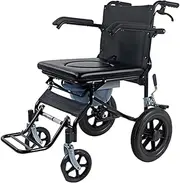 Folding Manual Wheelchair Portable Lightweight Wheelchair with Handbrake - Senior Airplane Travel Wheelchair Load Capacity 120kg/260lb
