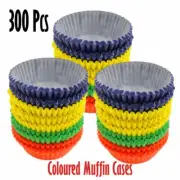 300Pcs Muffin Cases Coloured Large Classic Baking Cupcakes Paper Liners Party