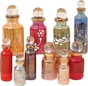 CraftsOfEgypt Genie Blown Empty Glass Mini Bottles for Perfume, Essential Oils or Potion - Set of 30 Decorative Small Vials, Each 2" High (5cm), Assorted Colors