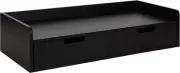 Kitt Modern Floating Shelf with Drawers, 28 X 12 X 6.5 Inches, Black, Chic Float