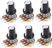 Gatuida Adjustable Potentiometer Pack 10k Ohm Knurled Shaft Potentiometers with Knob for Amplifier 10pcs