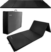 Folding Exercise Aerobics Mat, 4'x8'x2" Extra Thick High Density Gymnastics Mat, Anti Tear Exercise Aerobics Mats for MMA, Stretching, Cheerleading Martial Arts, Gymnastic, Black