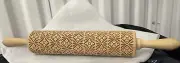 Stodola Wooden Engraved Rolling Pin for Embossed Baking Cookies 16.9-inch New