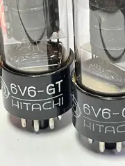 2X 6V6 Matched pair (2pcs) Hitachi,Japan 60´s, Black Carbonized Plate, D Getter