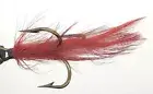 10 Flies - Red Feather Black Head on Bronze 2 Mustad Treble Hook