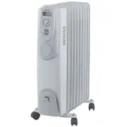 Heller 2000W Electric Portable 9 Fin Oil Heater Column Castor Wheels