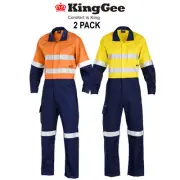 KingGee 2 Pack WorkCool 2 Spliced Overall Work Safety Cotton Ripstop K51540