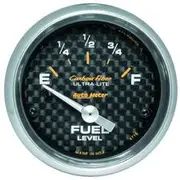 Autometer Carbon Fiber Fuel Level Gauge Electric - 240 - 33 Ohm, 2 1/16 Inch, Short Sweep, AU4716