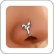 [Inilbran] Boho Butterfly Clip On Nose Ring Vintage Butterfly Faux Clip On Nose Ring Gold Butterfly Cuff Hoop Nose Ring Not Pierced Nose Ring Jewellery For Women
